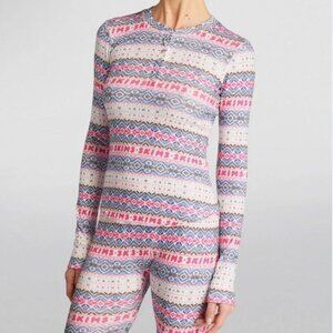 Skims Pointelle Henley Pajama Set